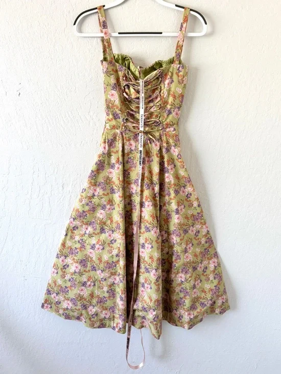 House of CB 'Carmen' Peony Print Bustier Sundress XS New - Picture 6 of 14